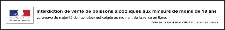 Interdiction de vente de boissons alcooliques aux mineurs de moins de 18 ans. La preuve de majorité de l'acheteur est exigée au moment de la vente en ligne.