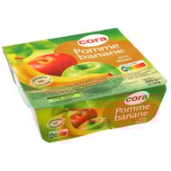 Cora compote de pomme banane allégée en sucres 4 x 100g