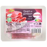Cora quart de jambon sec 20 tranches environ 250g