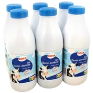 Cora lait demi écrémé bouteille 6x1l