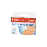 Mercurochrome bande tissu spécial mouvements 10cm x 6cm 5 unités