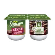 Sojasun spécialité au soja fermentée sucrée avec des morceaux de cerise 4x100 g