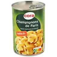 Cora champignons de Paris 1er choix émincés 230g
