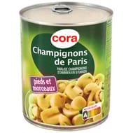 Cora champignons de paris pieds et morceaux 460g