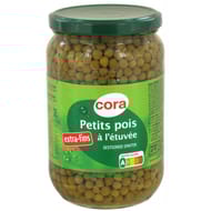 Cora petits pois extra fins 72cl 445g