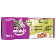 Whiskas pâtée pour chat 4 variétés en terrine 4x400g