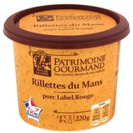Patrimoine Gourmand rillettes du Mans porc fermier label rouge 220g