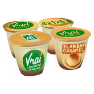 Vrai flan bio nappé caramel 4x125g
