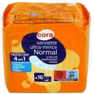 Cora serviette ultra mince normale pliée x 16