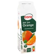 Cora pur jus d'orange sans pulpe brique 1l