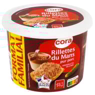 Cora rillettes du Mans pur porc pot 400 g