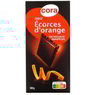 Cora chocolat noir aux écorces d'oranges confites 100g