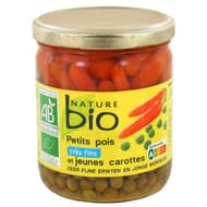 Nature bio petits pois  très fins  et jeunes carottes 265g