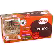 Cora terrines riches en viande pour chat 4 x 100g