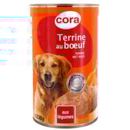 Cora terrine pour chien au boeuf et légumes 1230g