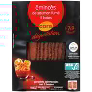 Cora dégustation émincés de saumon fumé ASC 5 baies 100g