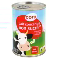 Cora lait entier concentré non sucré boîte 410g