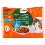 Cora menus gourmands en gelée pour chat 4 x 100g