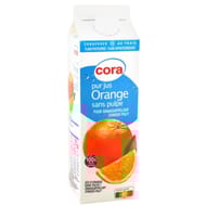 Cora pur jus d'orange sans pulpe 1 litre