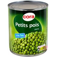 Cora petits pois très fins à l'etuvée 4/4 560g