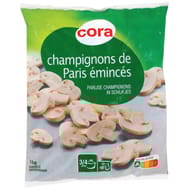 Cora champignons de Paris émincés 1er choix 1kg