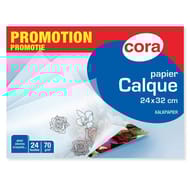 Cora pochette dessin papier calque 24 x 32 cm 24 feuilles 70g car