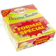 Président beurre tendre doux plaquette lot 2x250g format spécial