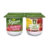 Sojasun spécialité au soja fermentée sucrée à la framboise et à la passion 4x100 g