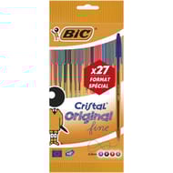 Bic 20+7 stylos bille bic cristal fine coloris assortis