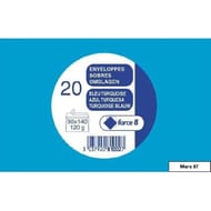 Clairefontaine 20 enveloppes visite turquoise 9x14 cm 120 grammes auto-adhésives