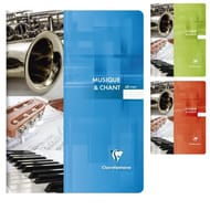 Clairefontaine cahier musique et chant piqûre 24x32 cm 48 pages seyes + musique 90 grammes