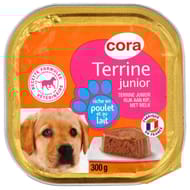 Cora terrine junior chien riche en poulet et au lait 300g