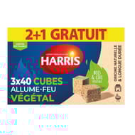 Harris allume feu 2 plaques de 40 Cubes 100% naturel + 1 Offerte