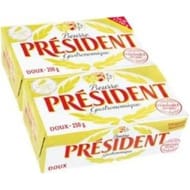 Président beurre plaquette gastronomique doux 2x250g 82%mg