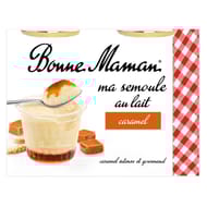 Bonne Maman semoule au lait sur lit caramel 4x100g