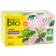Nature bio infusion 5 plantes 20 sachets 30g