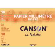 Canson  - Pochette dessin 12 feuilles millimétrées bistre 21x29.7 cm 90 grammes