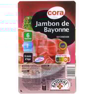 Cora jambon de Bayonne 9 mois 6 tranches igp 120g