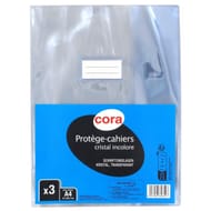 Cora lot de 3 protège cahiers a4