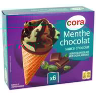 Cora 6 cônes menthe chocolat 720ml 432g