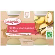Babybio pots pomme de nouvelle-aquitaine vanille 2x130g dès 4 mois