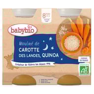 Babybio pot légumes mouliné de carotte quinoa sans gluten dès 8 mois 2x200g