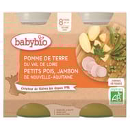 Babybio legumes jambon sans gluten dès 8 mois 2x200g