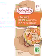 Babybio bol mojoté de dinde sans gluten dès 8 mois 2x 200g