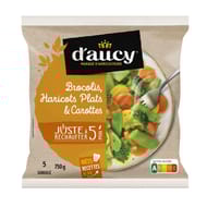 D'aucy mélange brocolis haricots plats carottes jaunes juste à réchauffer 750g