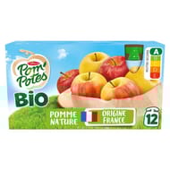 Pom'Potes compotes gourdes bio pomme nature 12x90g