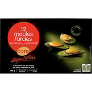 Cora dégustation 12 moules farcies au beurre persil et ail 125g