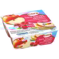 Cora spécialité de pommes framboises 4x97g sans sucres ajoutés