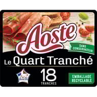 Aoste quart de jambon cru nature pré-tranché 18 tranches 220g