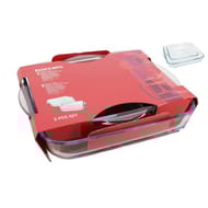 Lot de 2 plats à four carrés en verre 22/28cm